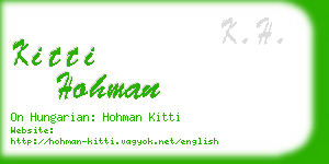 kitti hohman business card
